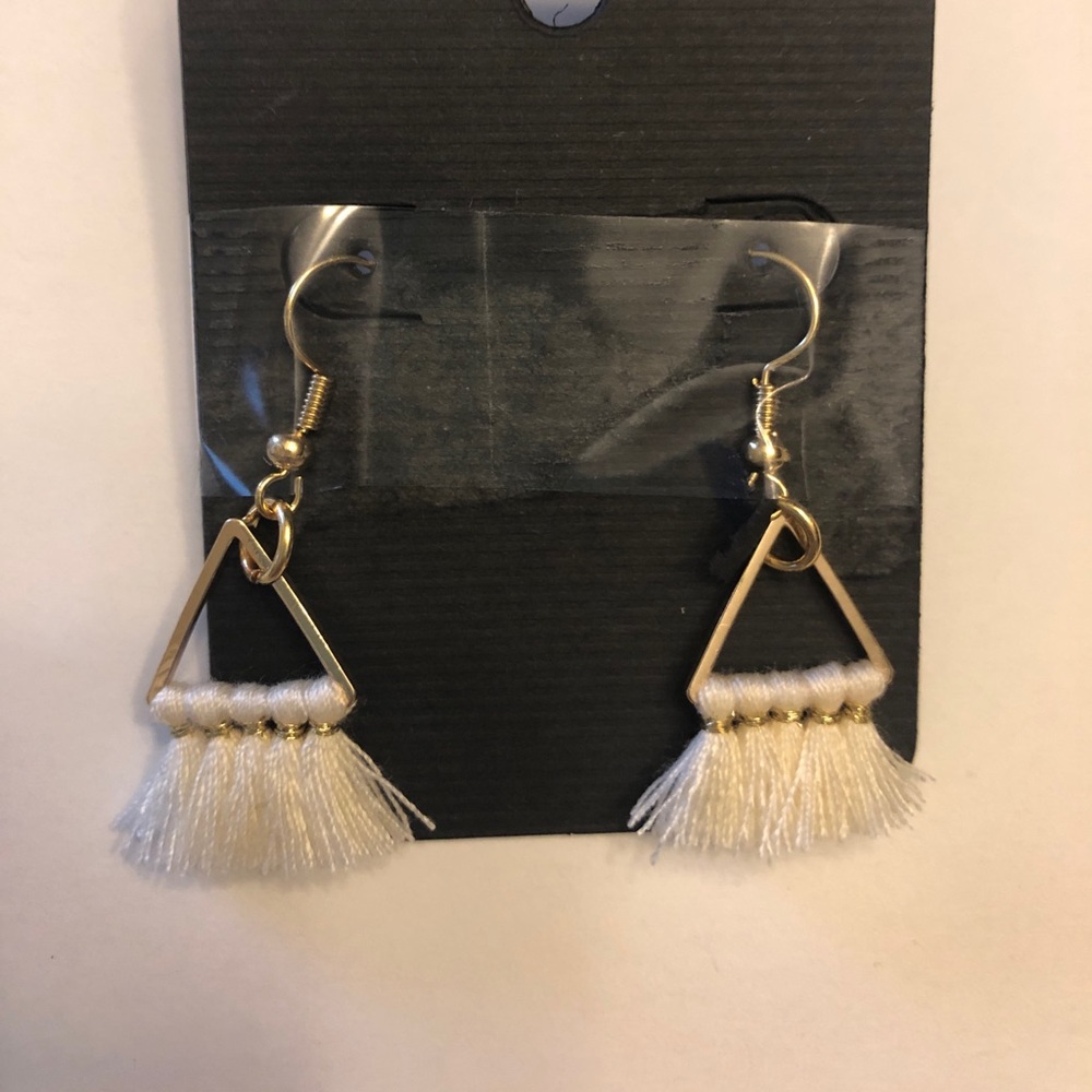 White tassel earrings